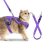Cat Harness and Leash Set – Escape Proof, Adjustable Vest with Reflective Strips, S
