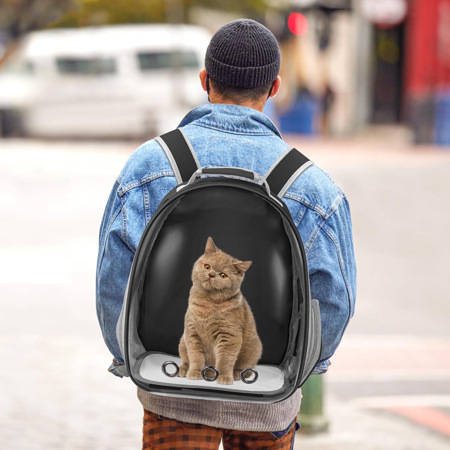 Cat & Dog Carrier Backpack – Space Capsule Pet Travel Bag for Hiking & Walking