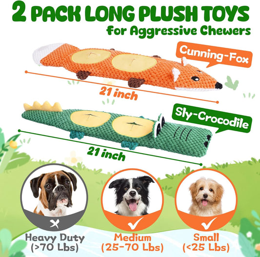 Durable Dog Chew Toys 3 Pack – Squeaky, No Stuffing, for Small & Medium Dogs