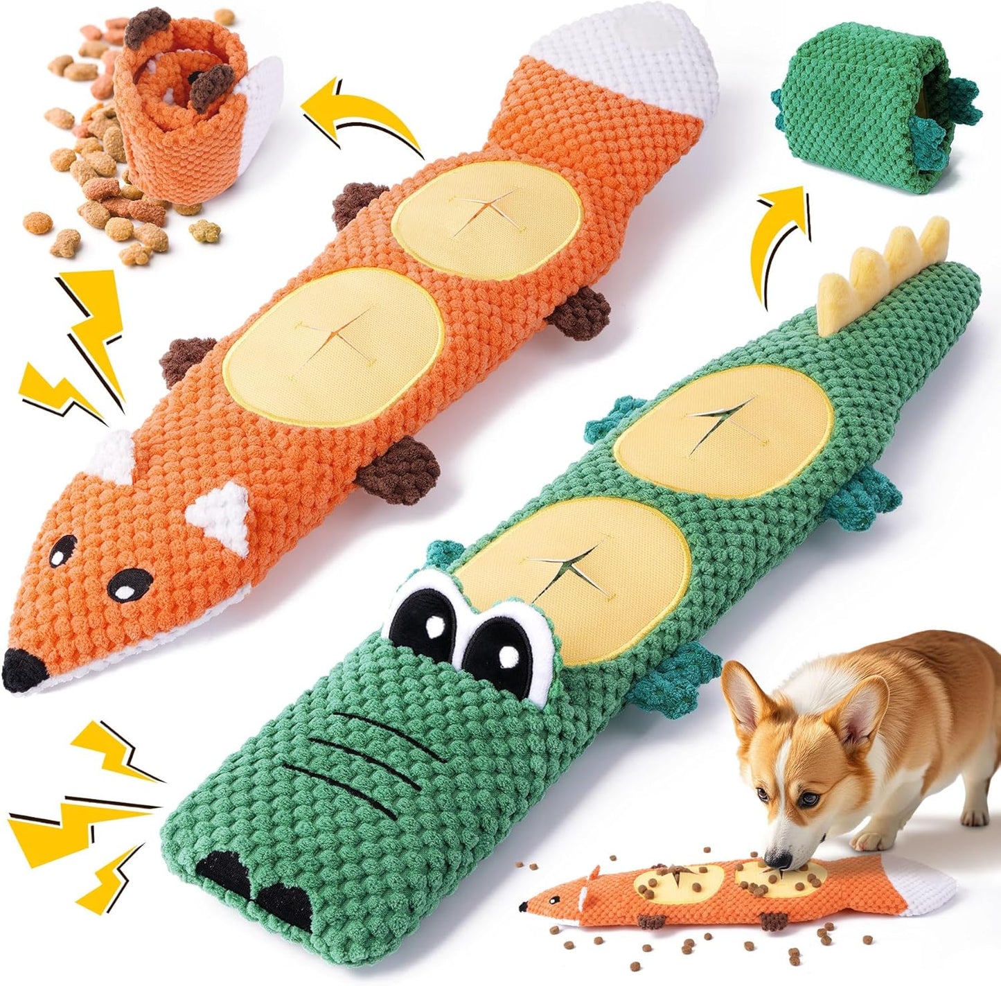 Durable Dog Chew Toys 3 Pack – Squeaky, No Stuffing, for Small & Medium Dogs