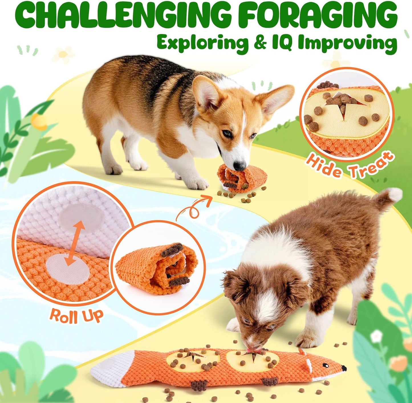 Durable Dog Chew Toys 3 Pack – Squeaky, No Stuffing, for Small & Medium Dogs